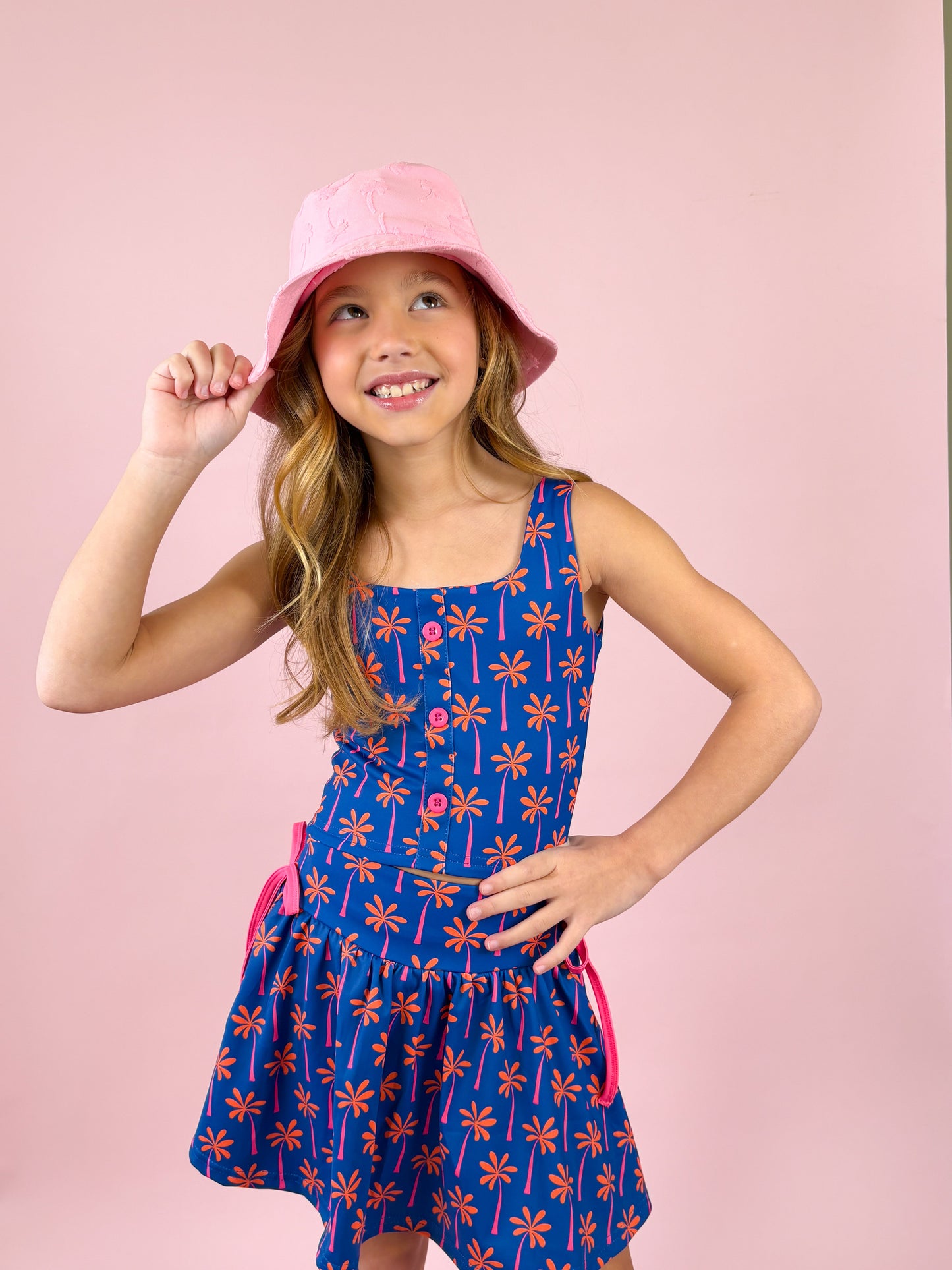 PALM TREE ATHLETIC TWO-PIECE TANK AND SKORT SET