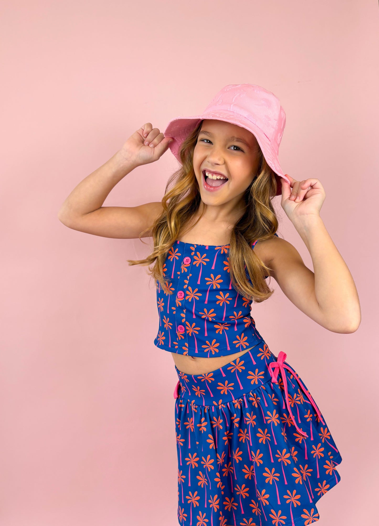 PALM TREE ATHLETIC TWO-PIECE TANK AND SKORT SET