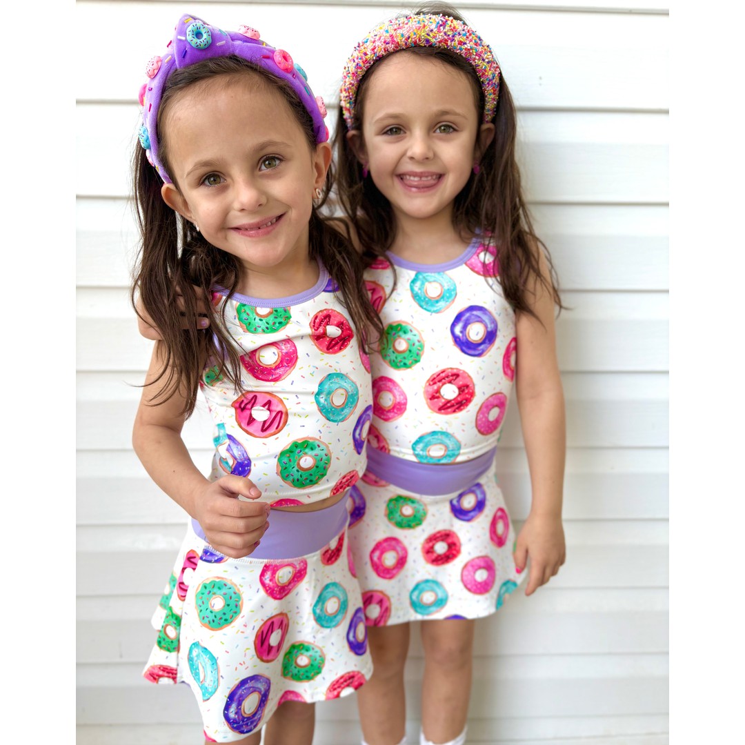 Donut Two-Piece Athletic Tank and Skort Set