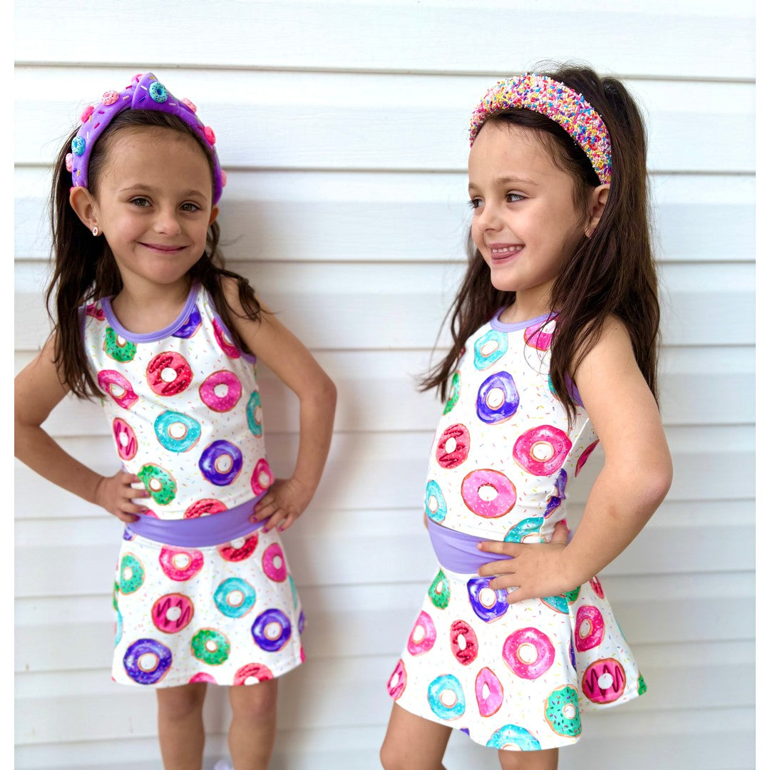 Donut Two-Piece Athletic Tank and Skort Set