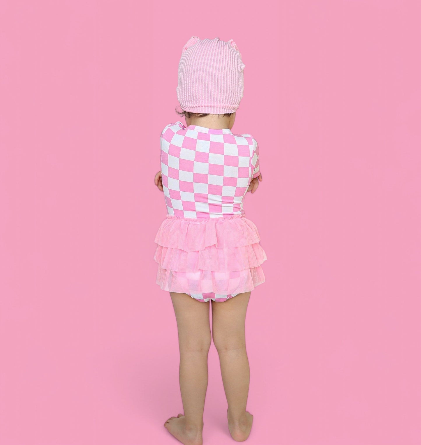 BUBBLEGUM CHECKERS DREAM TUTU BODYSUIT DRESS