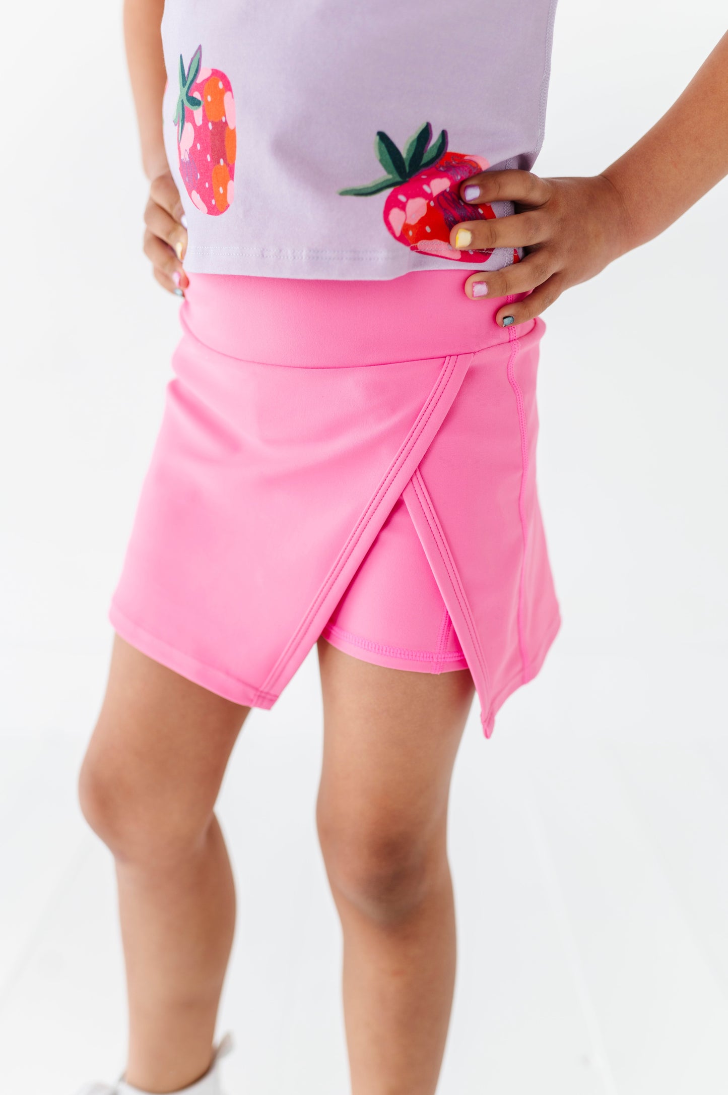 BERRY PINK SIDE SLIT SKORT