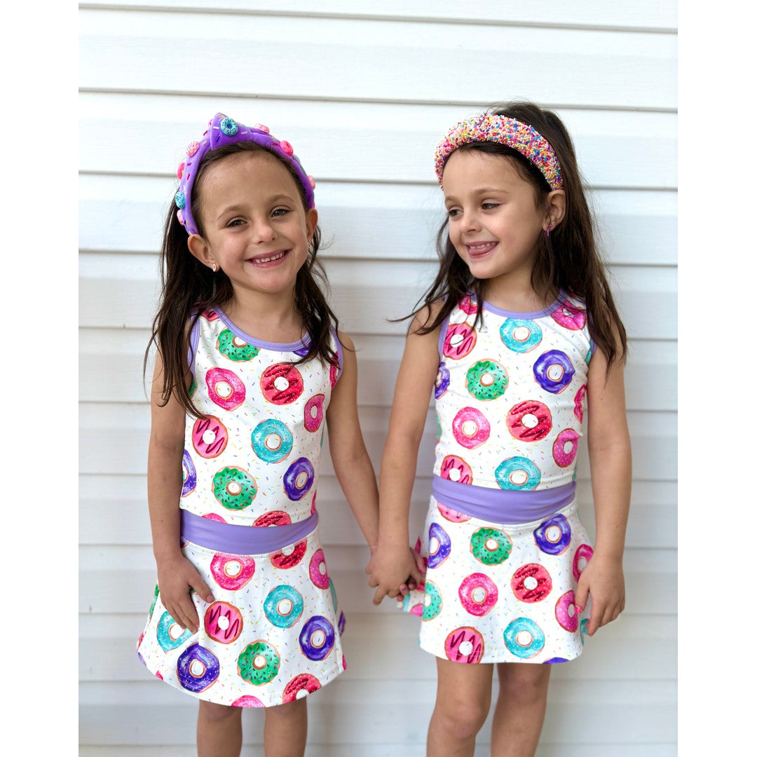 Donut Two-Piece Athletic Tank and Skort Set