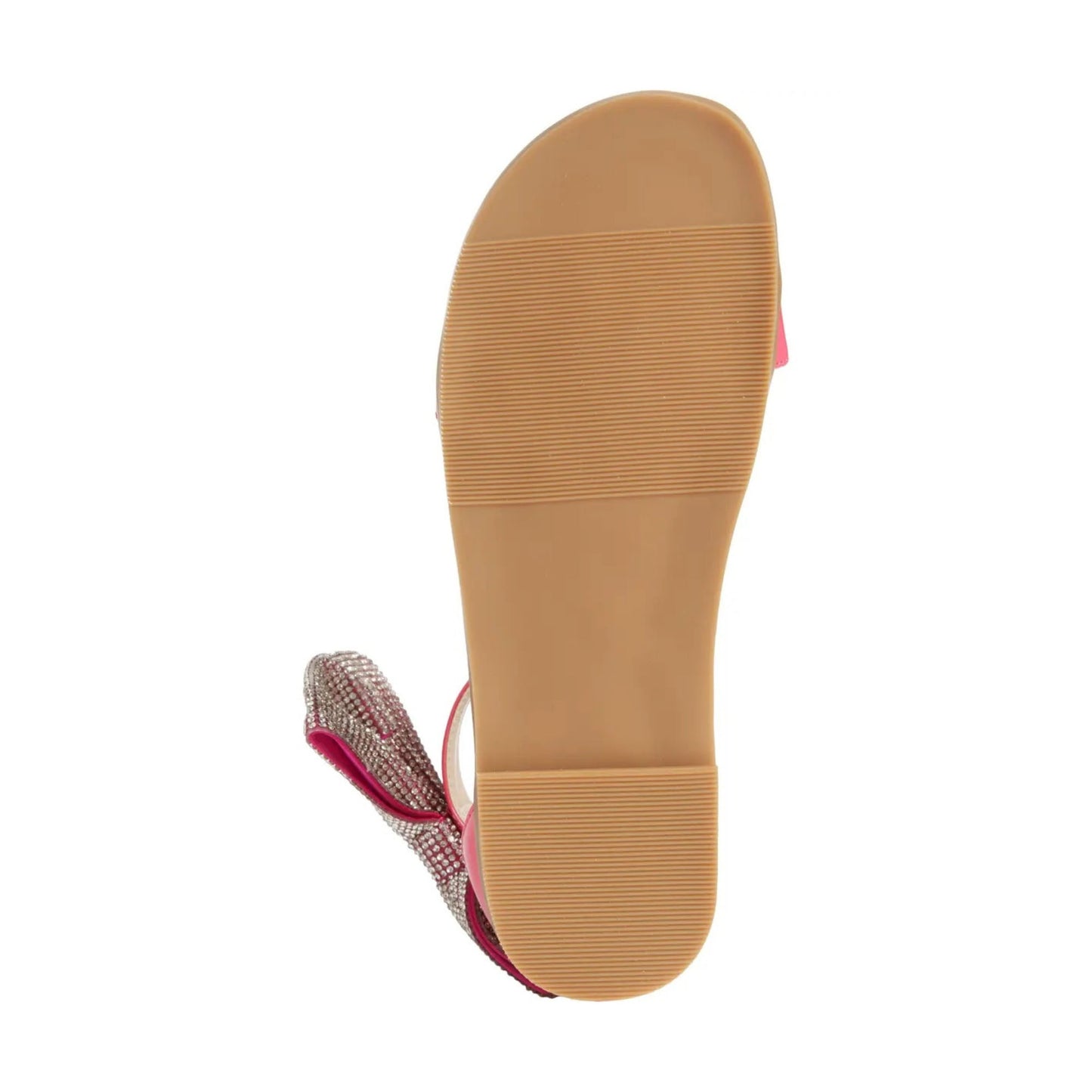 Crystal Bow Sandal in Hot Pink Patent