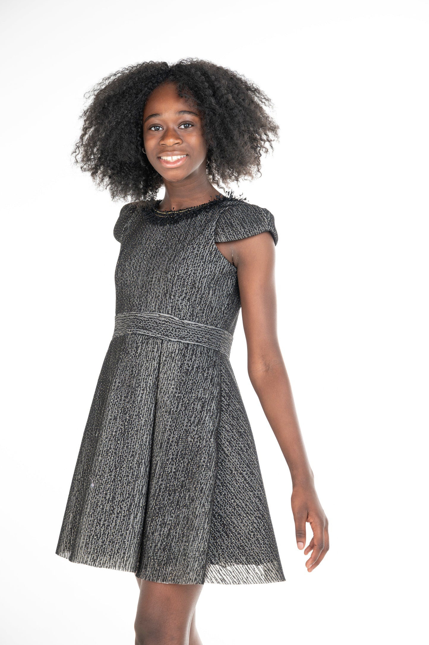 ASHLEY CONTRAST BLACK DRESS