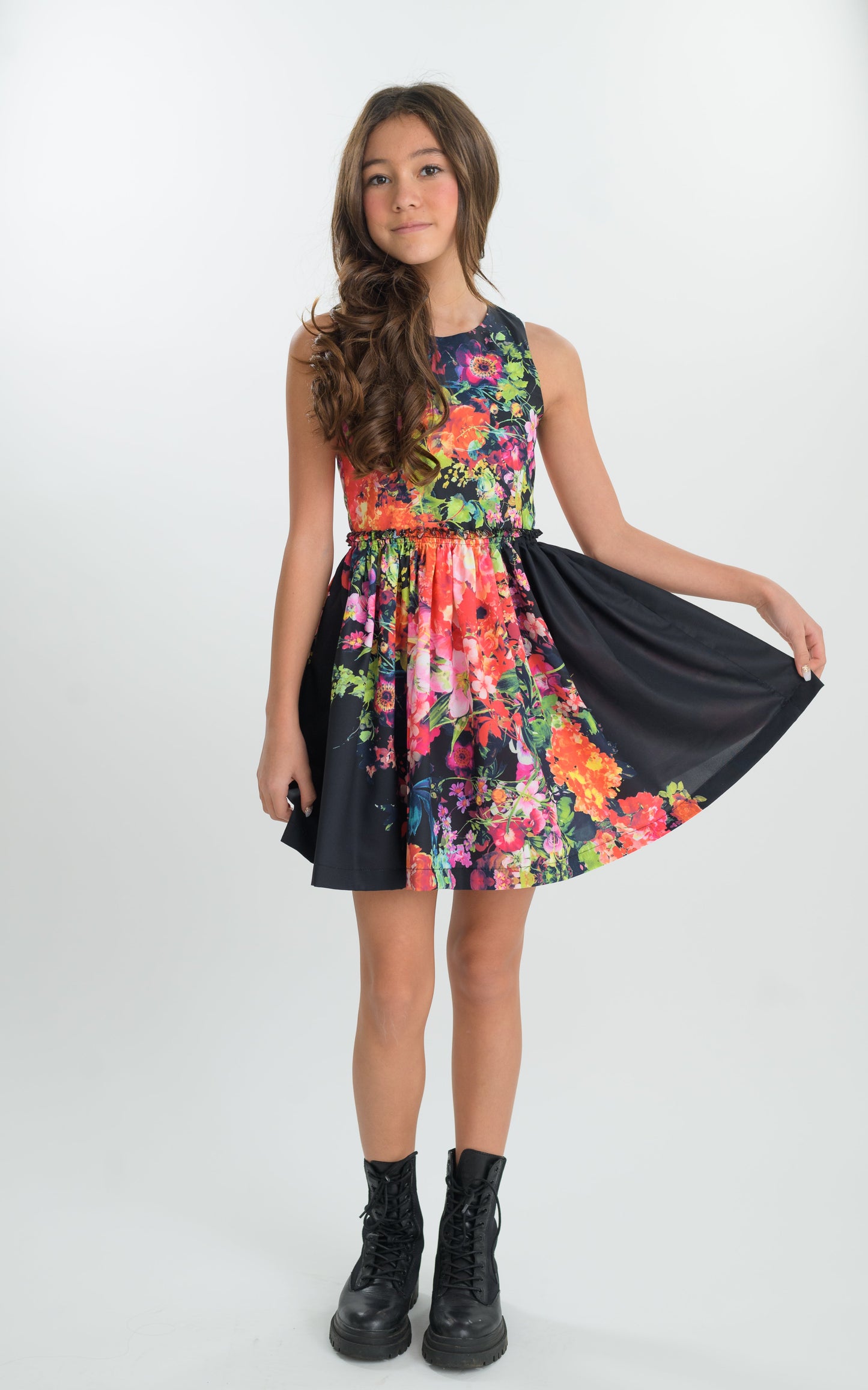 AUDREY BLACK FLORAL DRESS