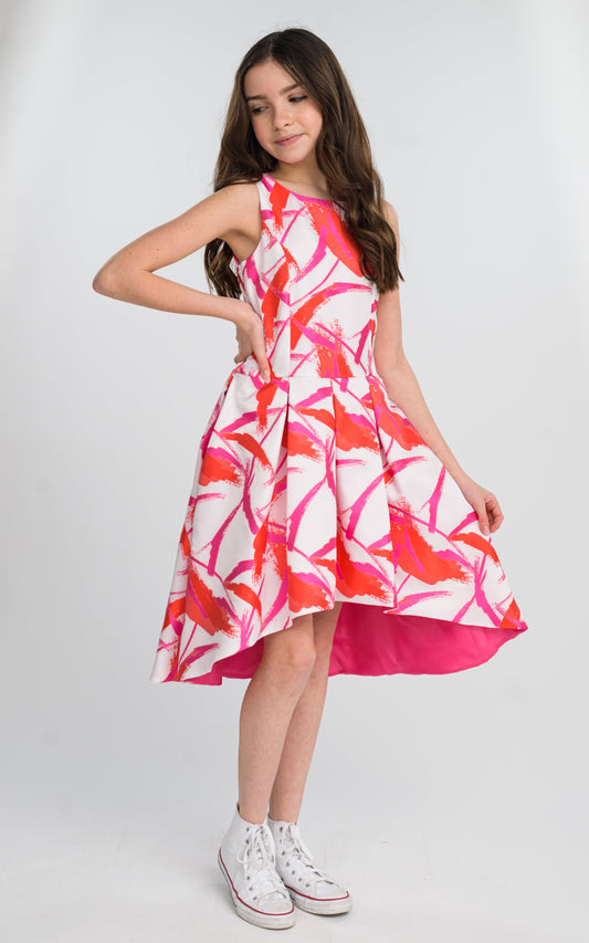 ANDREA PINK ABSTRACT DRESS