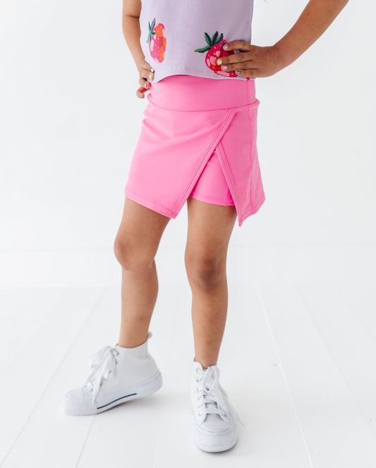 BERRY PINK SIDE SLIT SKORT