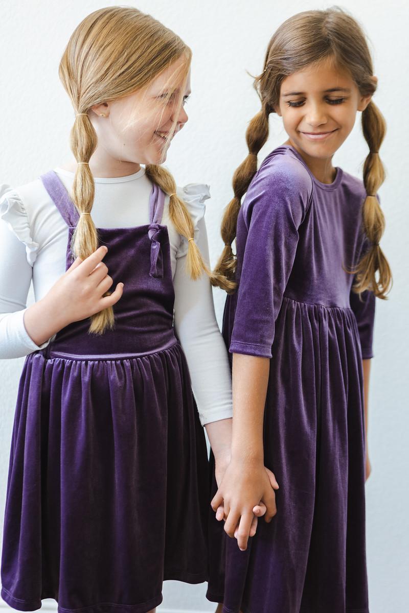 DUSTY PURPLE VELVET PINAFORE