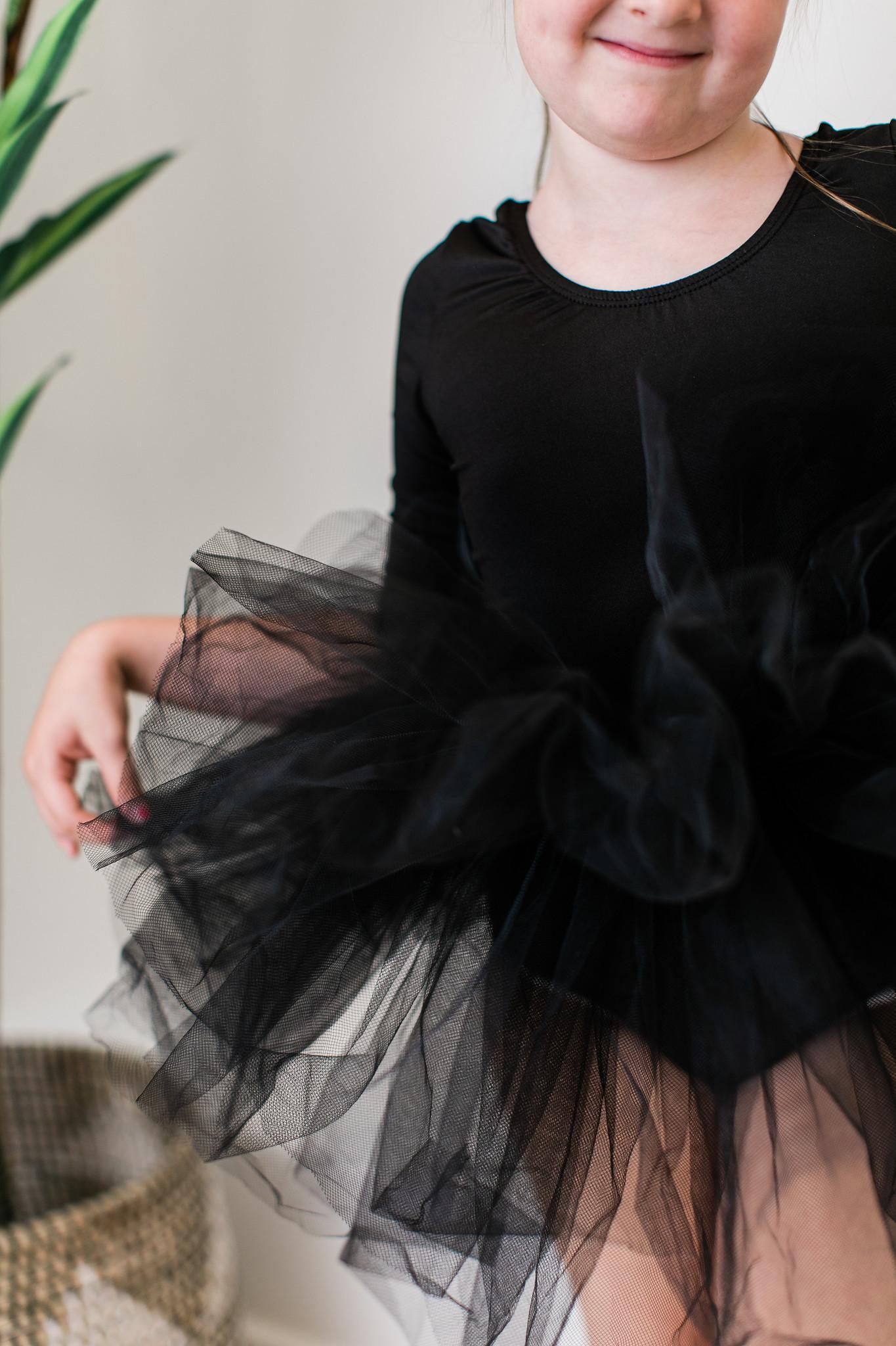 BLACK 3/4 TUTU LEOTARD