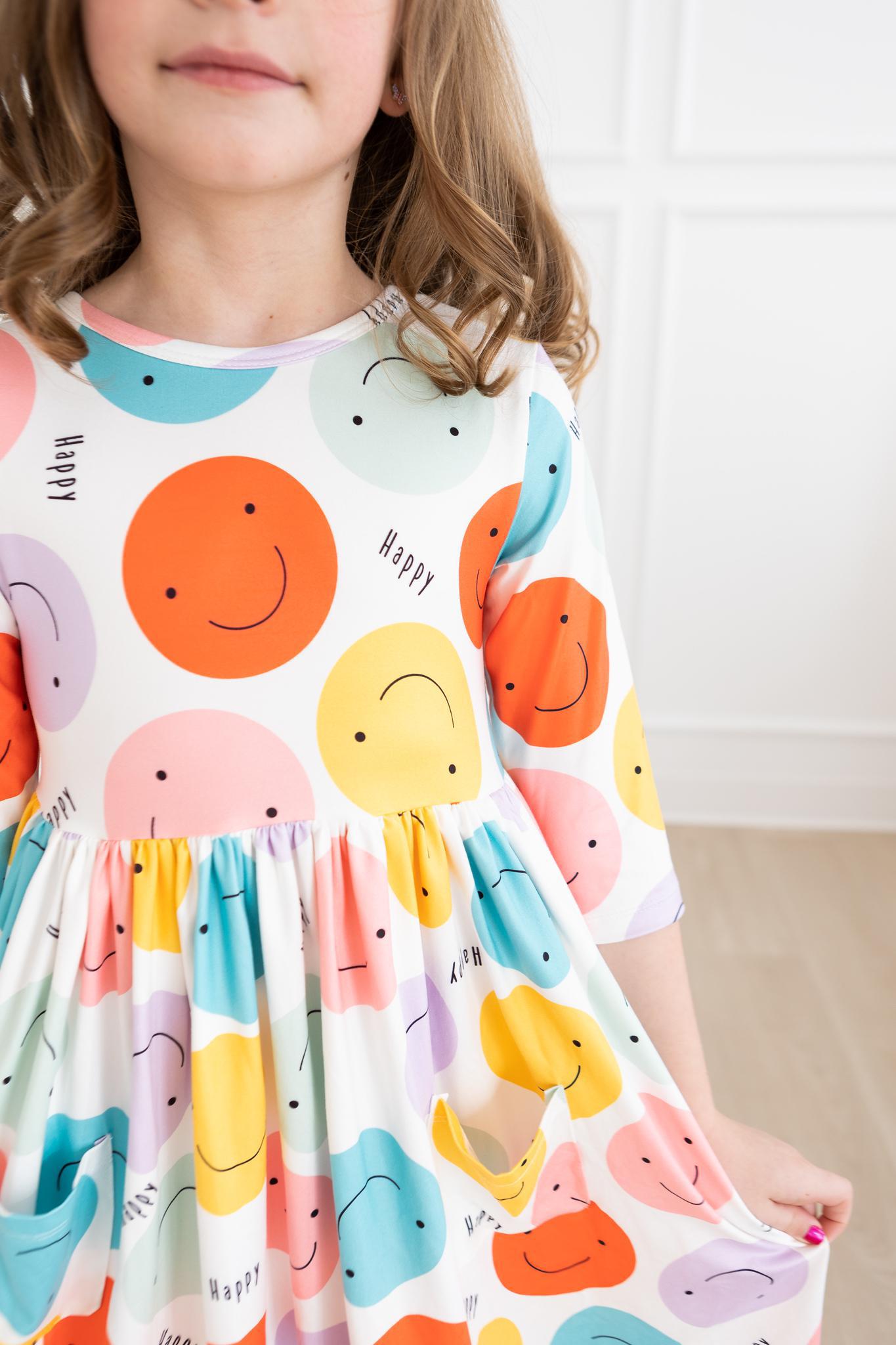 HAPPY DAYS 3/4 POCKET TWIRL DRESS