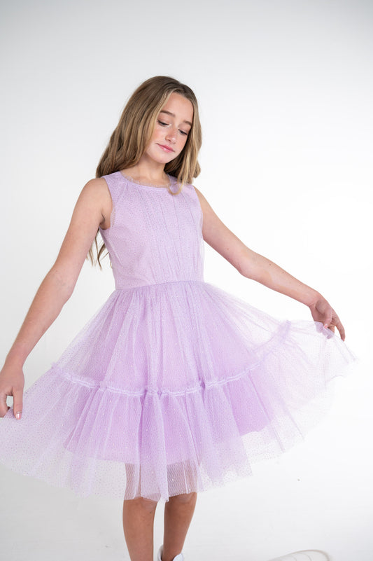 ESTELLE LAVENDER SHIMMER DRESS
