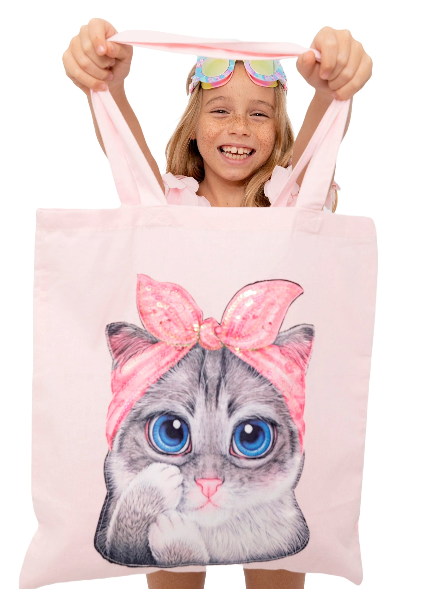 PINK TOTE BAG WITH CAT