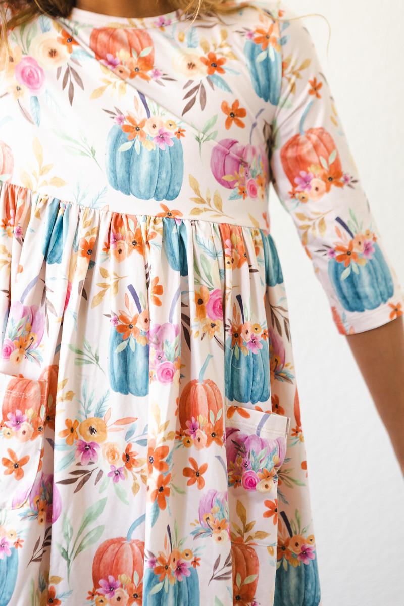 HARVEST BLOOMS POCKET TWIRL DRESS