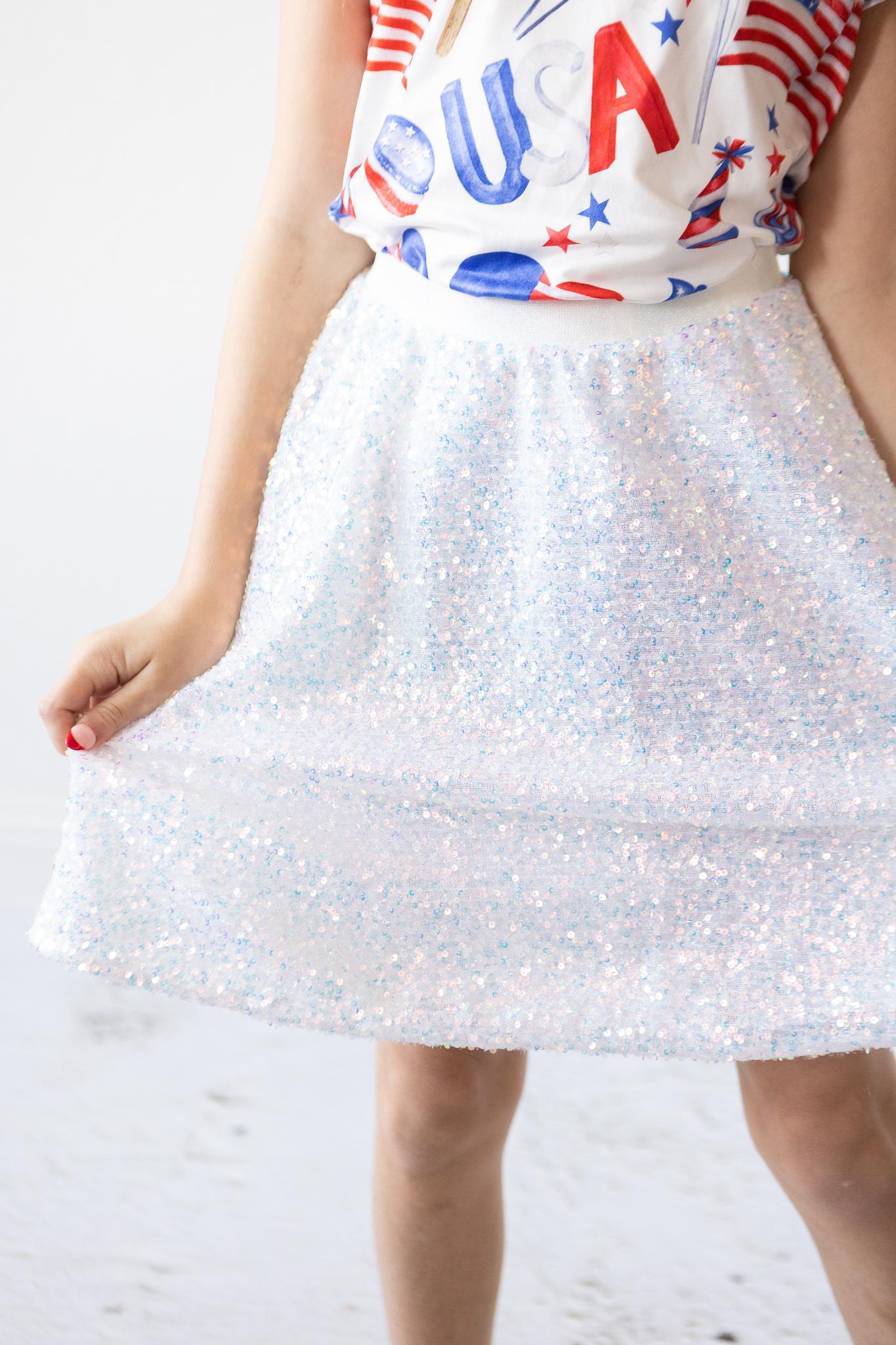 DISCO SEQUIN TWIRL SKIRT