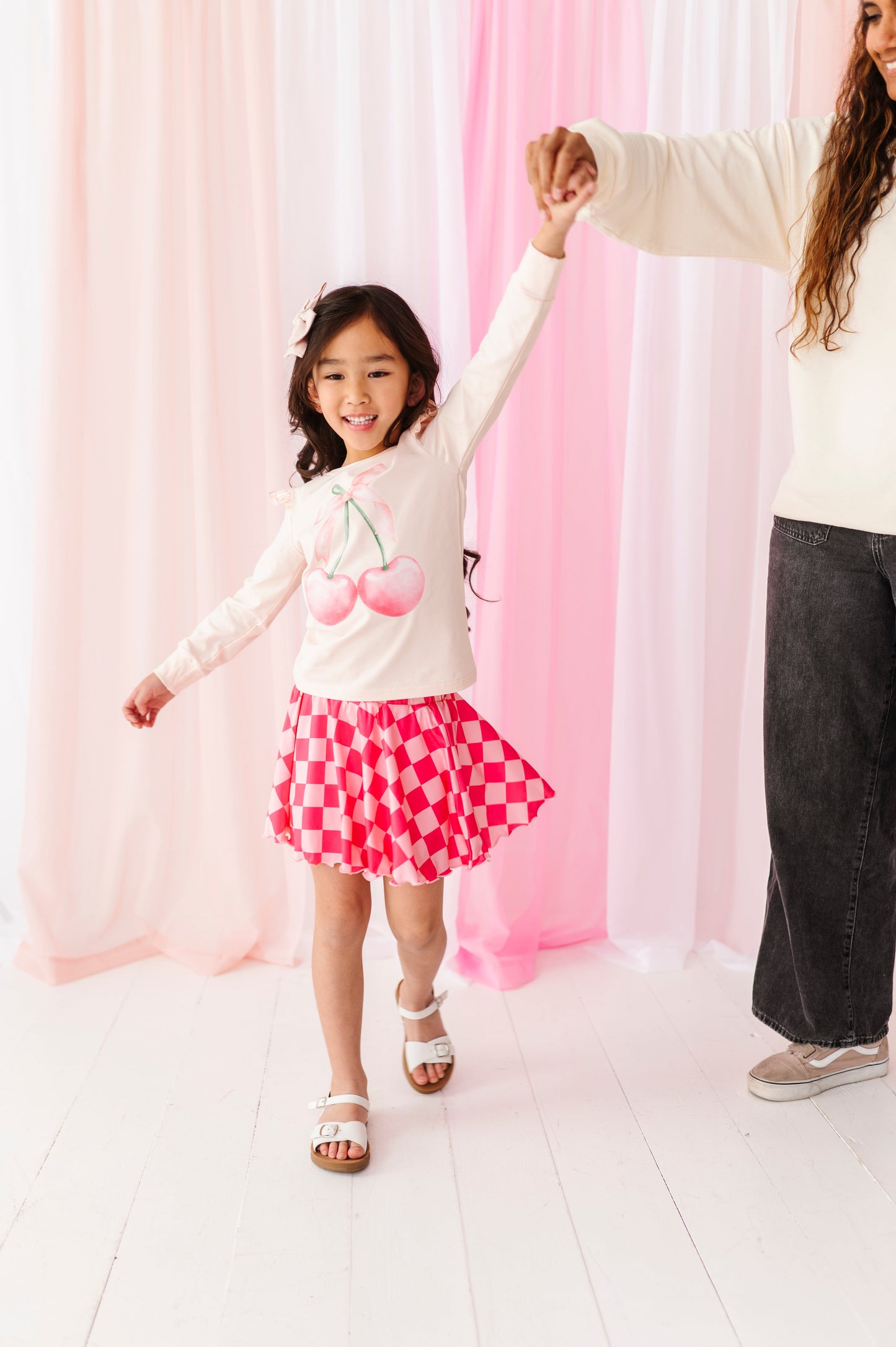 PINK CHECK SKORT