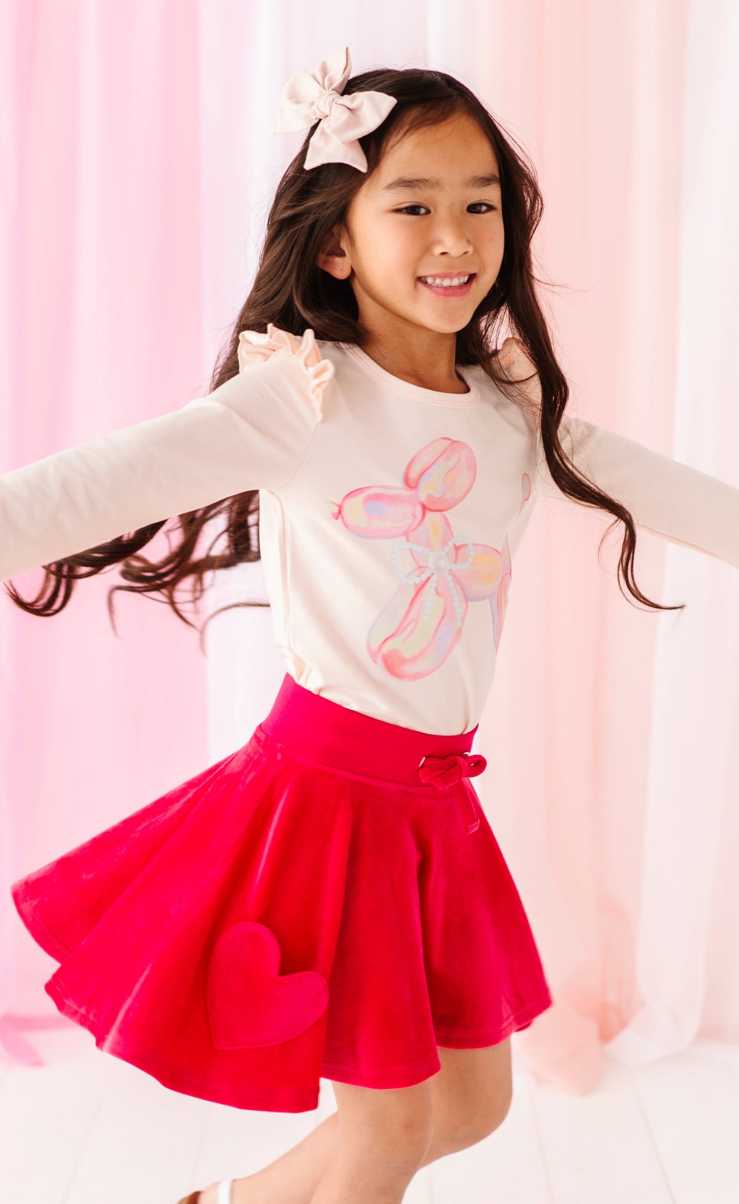 BALLOON DOG PINK RUFFLE TOP