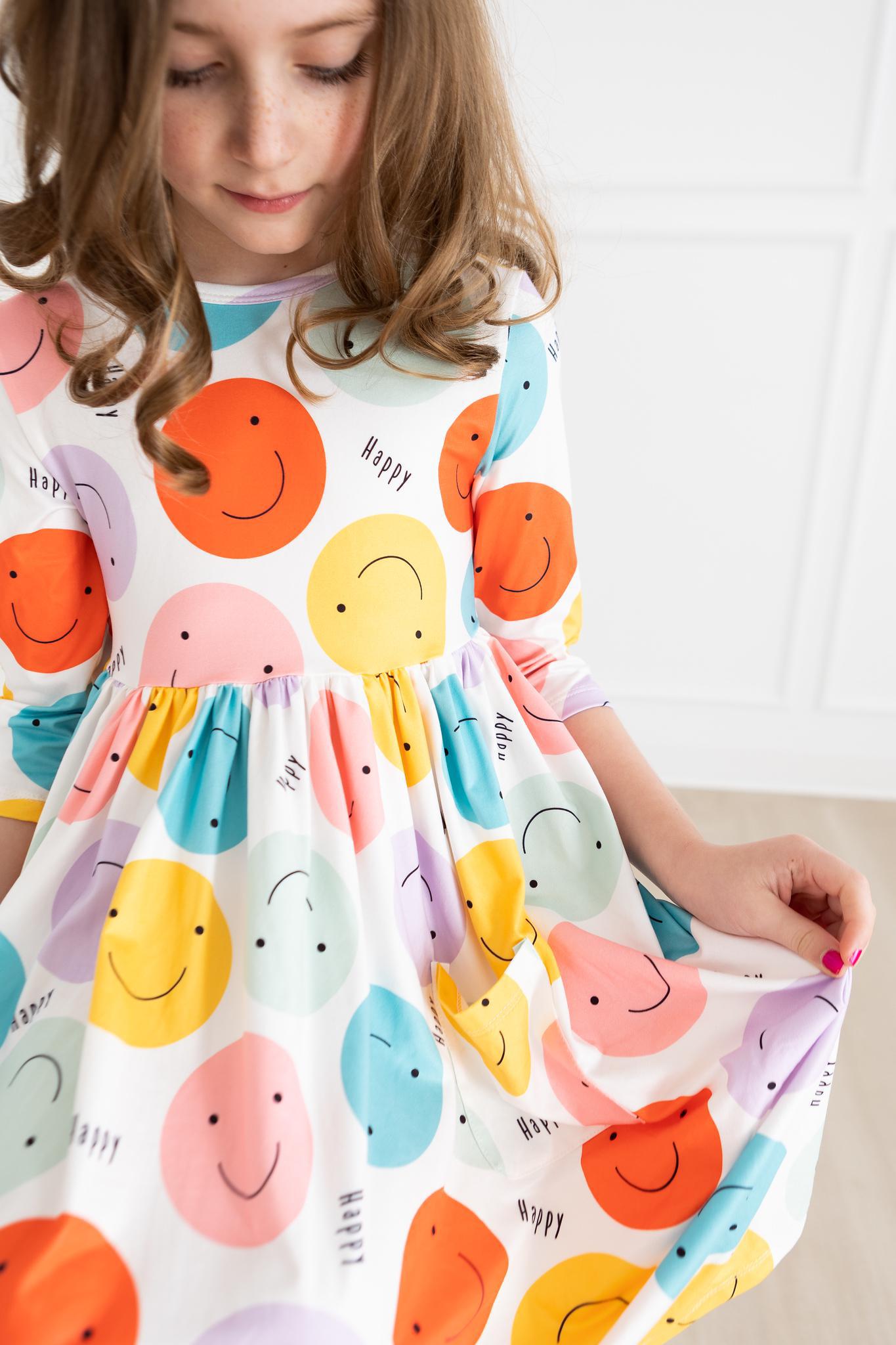 HAPPY DAYS 3/4 POCKET TWIRL DRESS