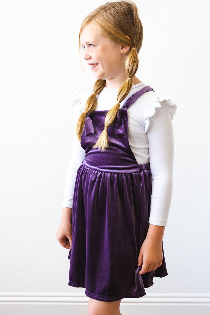 DUSTY PURPLE VELVET PINAFORE