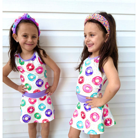 Donut Two-Piece Athletic Tank and Skort Set