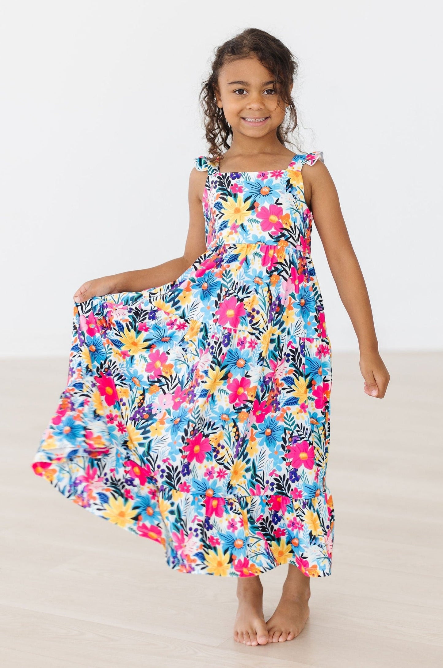 PETAL PARADISE RUFFLE MAXI DRESS