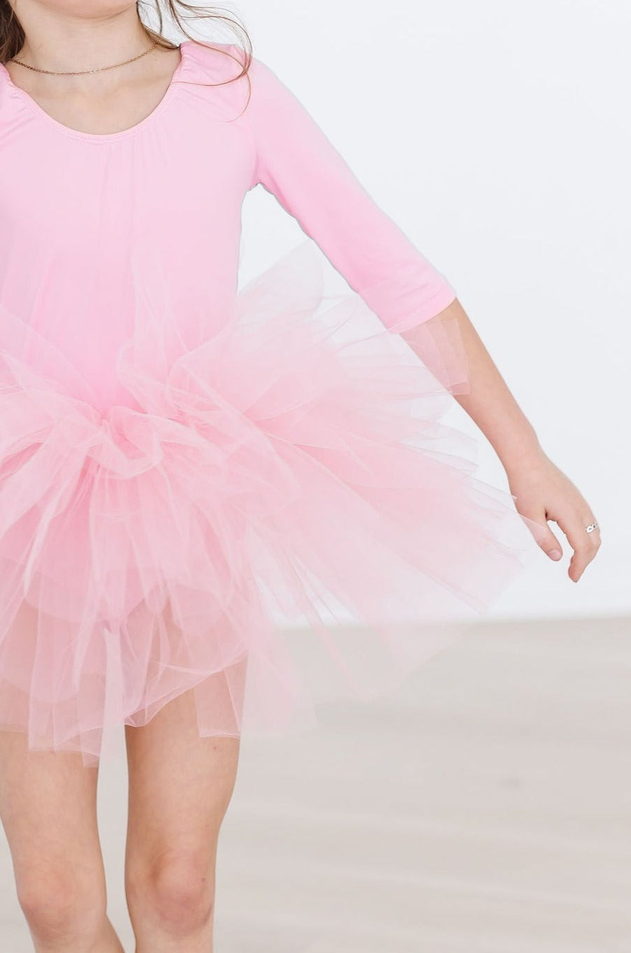 BUBBLEGUM PINK 3/4 TUTU LEOTARD