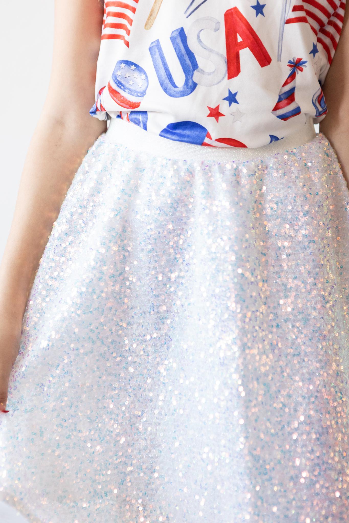 DISCO SEQUIN TWIRL SKIRT