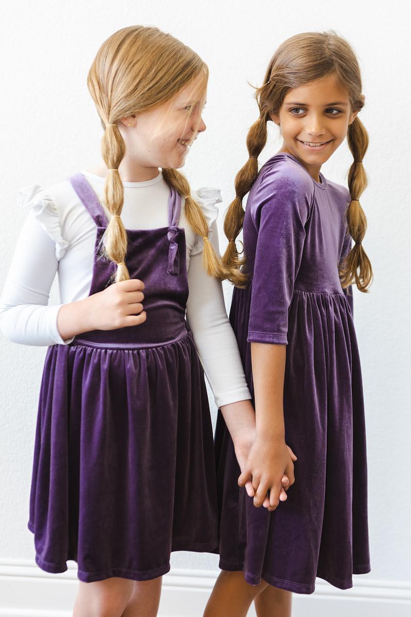 DUSTY PURPLE VELVET PINAFORE