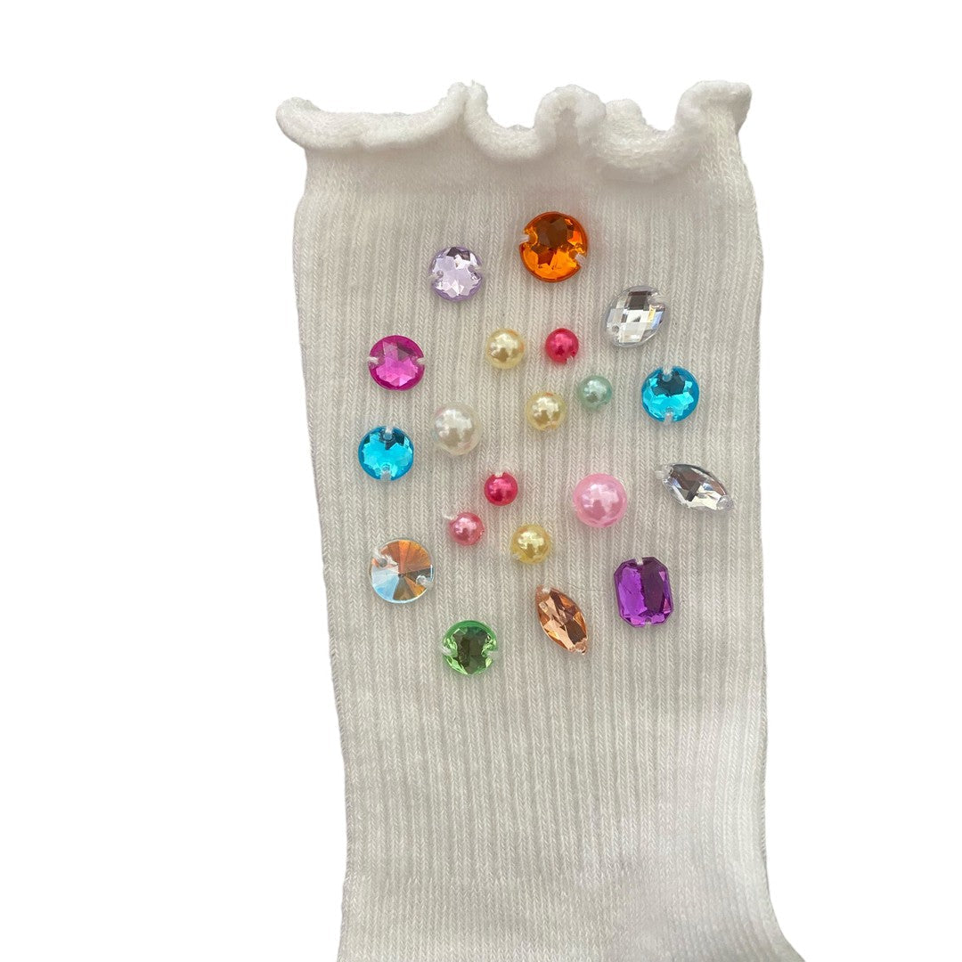 MULTI-COLORED GEM HIGH SOCKS