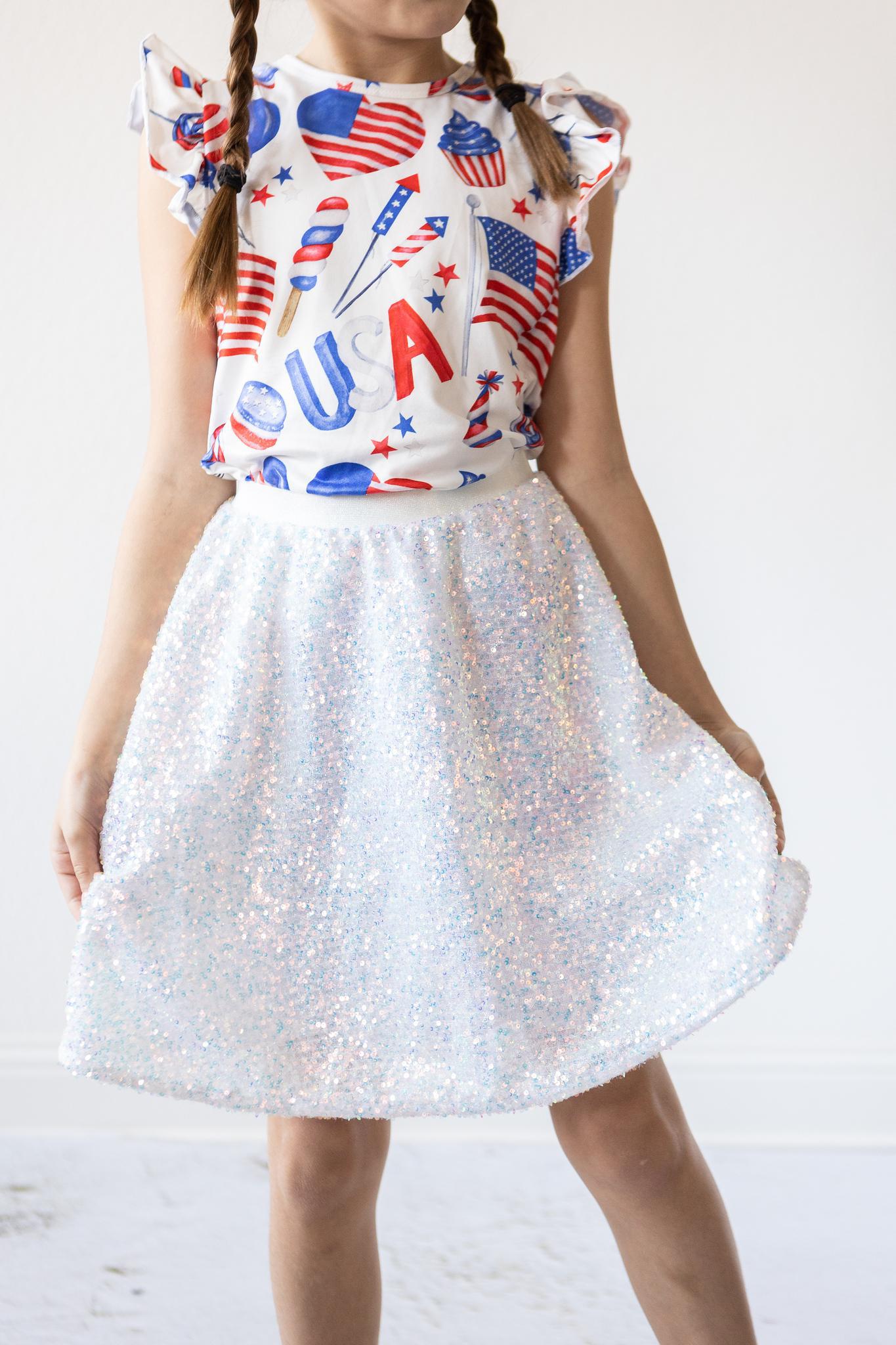 DISCO SEQUIN TWIRL SKIRT