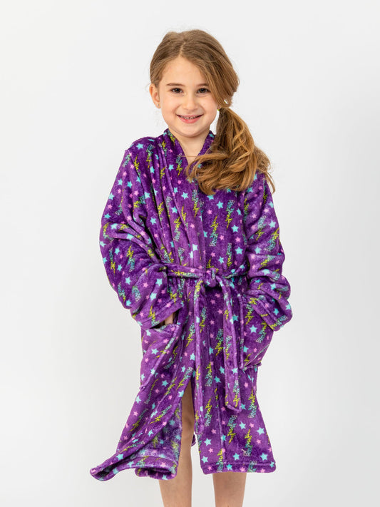 PURPLE FLASH PLUSH ROBE