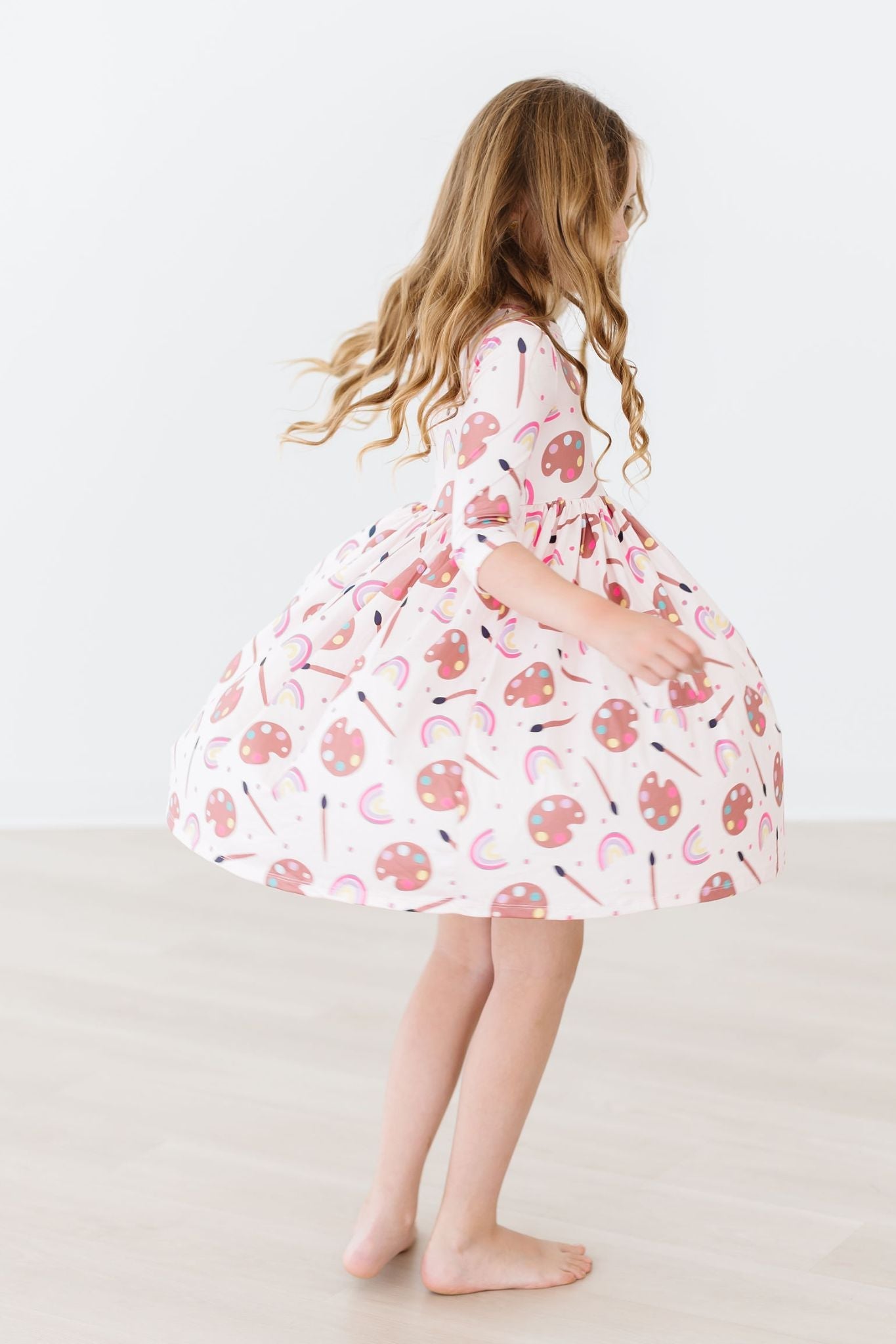 ART CLASS 3/4 SLEEVE POKET TWIRL DRESS