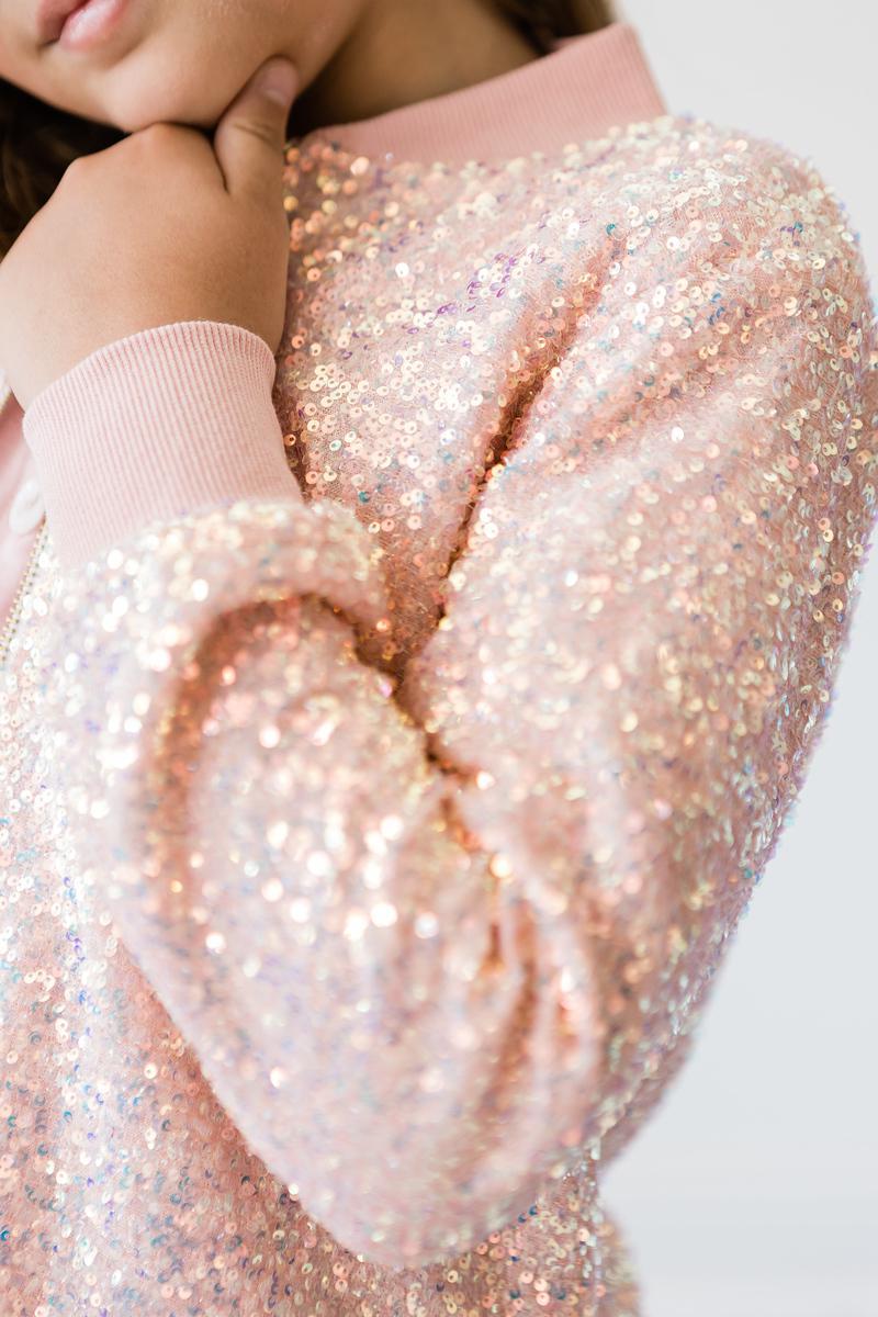 PEACH SEQUIN JACKET