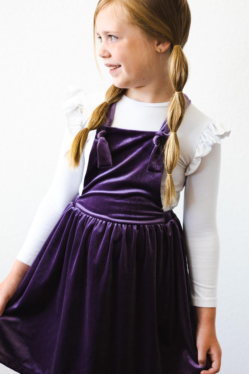 DUSTY PURPLE VELVET PINAFORE