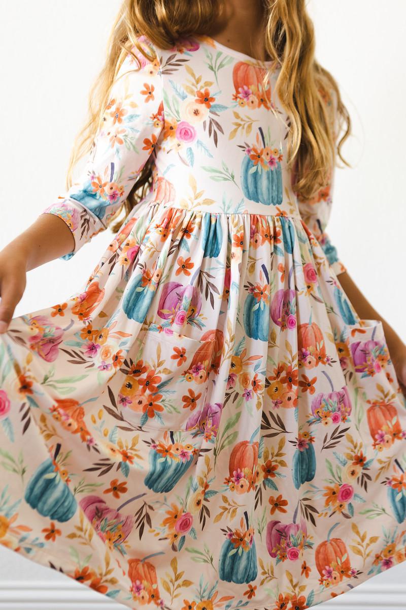 HARVEST BLOOMS POCKET TWIRL DRESS