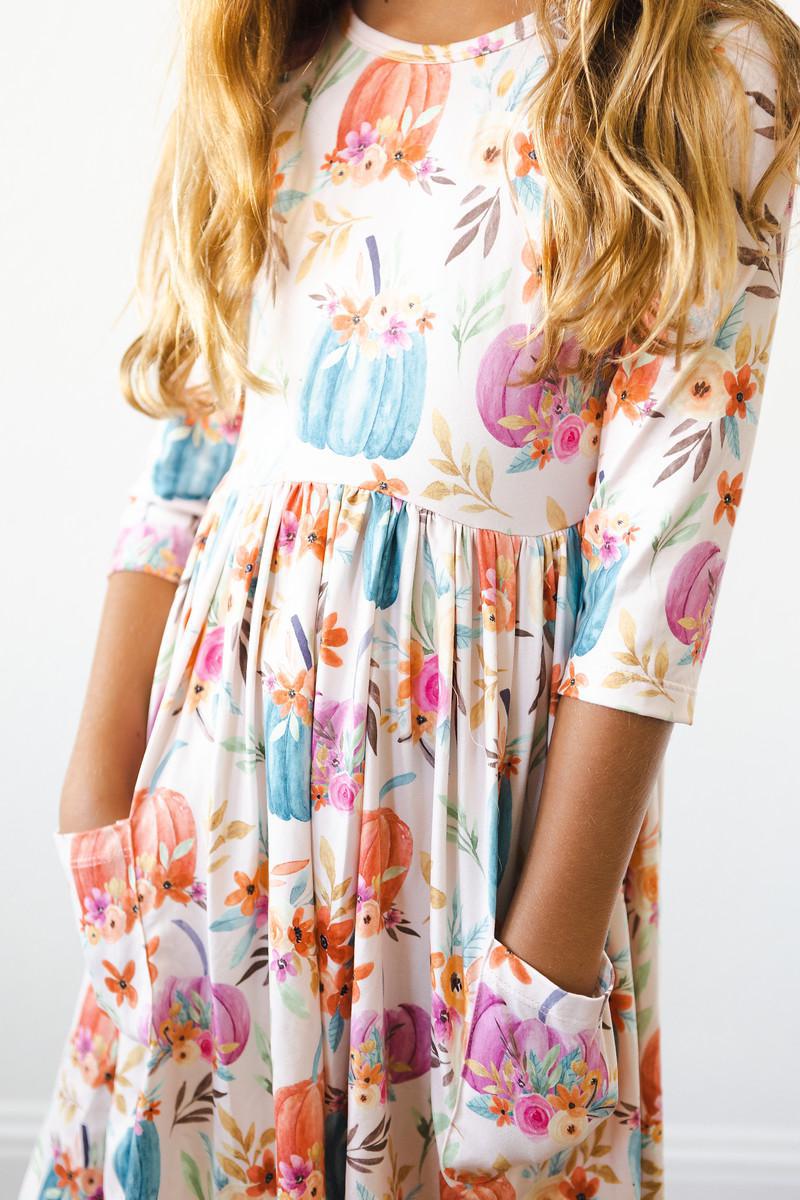 HARVEST BLOOMS POCKET TWIRL DRESS