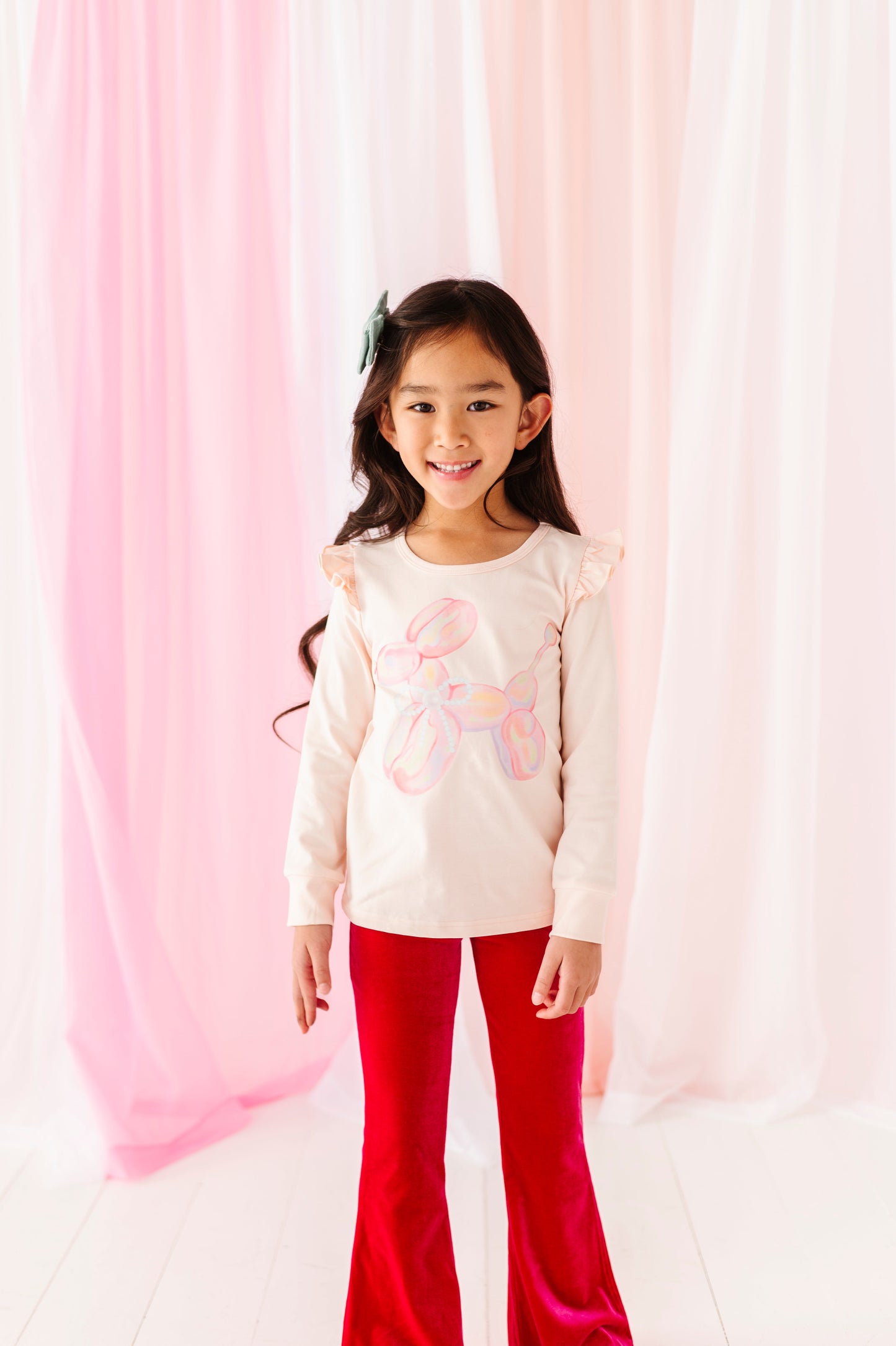 BALLOON DOG PINK RUFFLE TOP