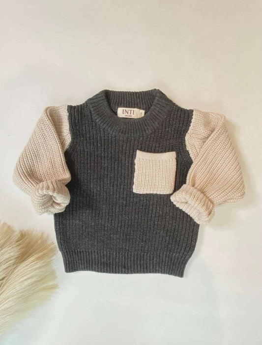 COLOR BLOCK KNIT SWEATER