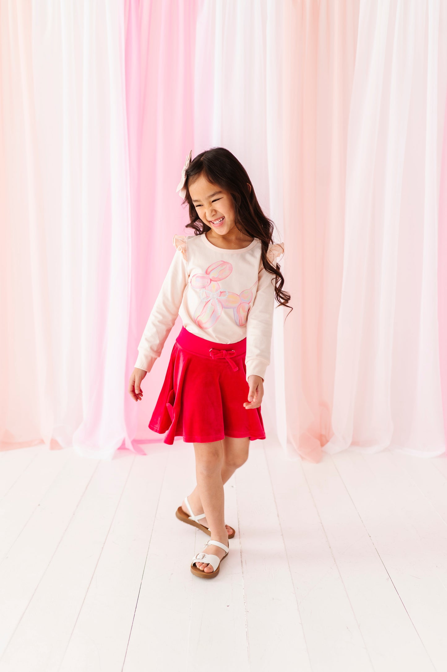 BALLOON DOG PINK RUFFLE TOP