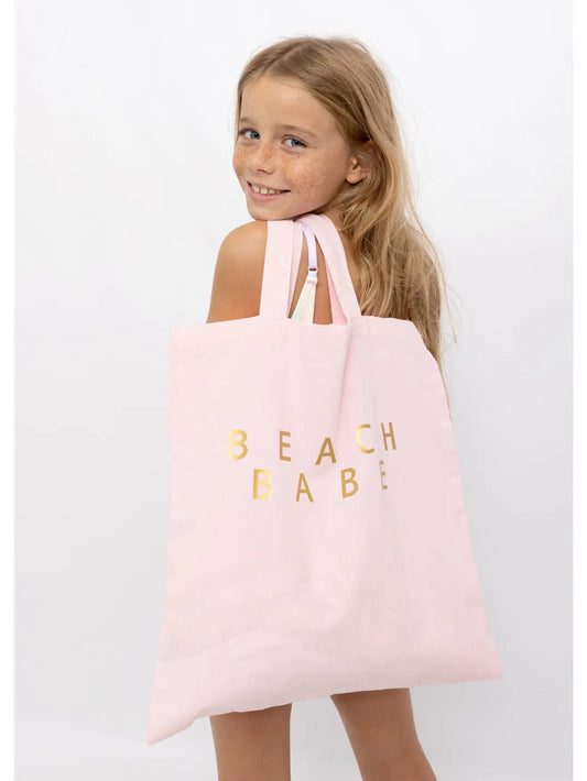 BEACH BABE GOLD AND PINK BAG