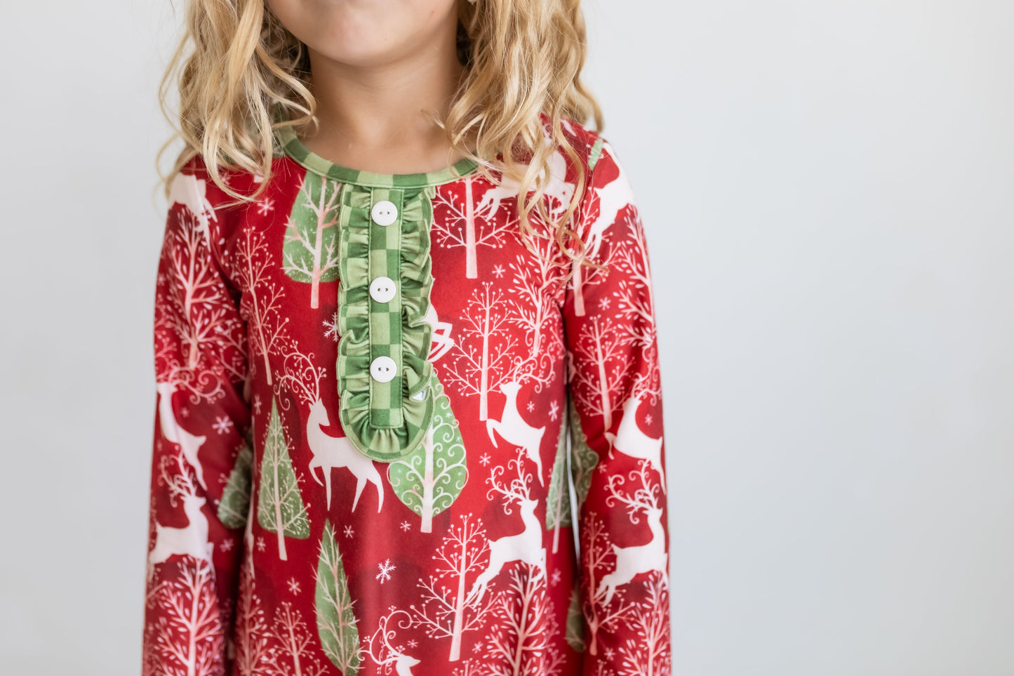 CHRISTMAS DEER LOUNGE PLAY GOWN