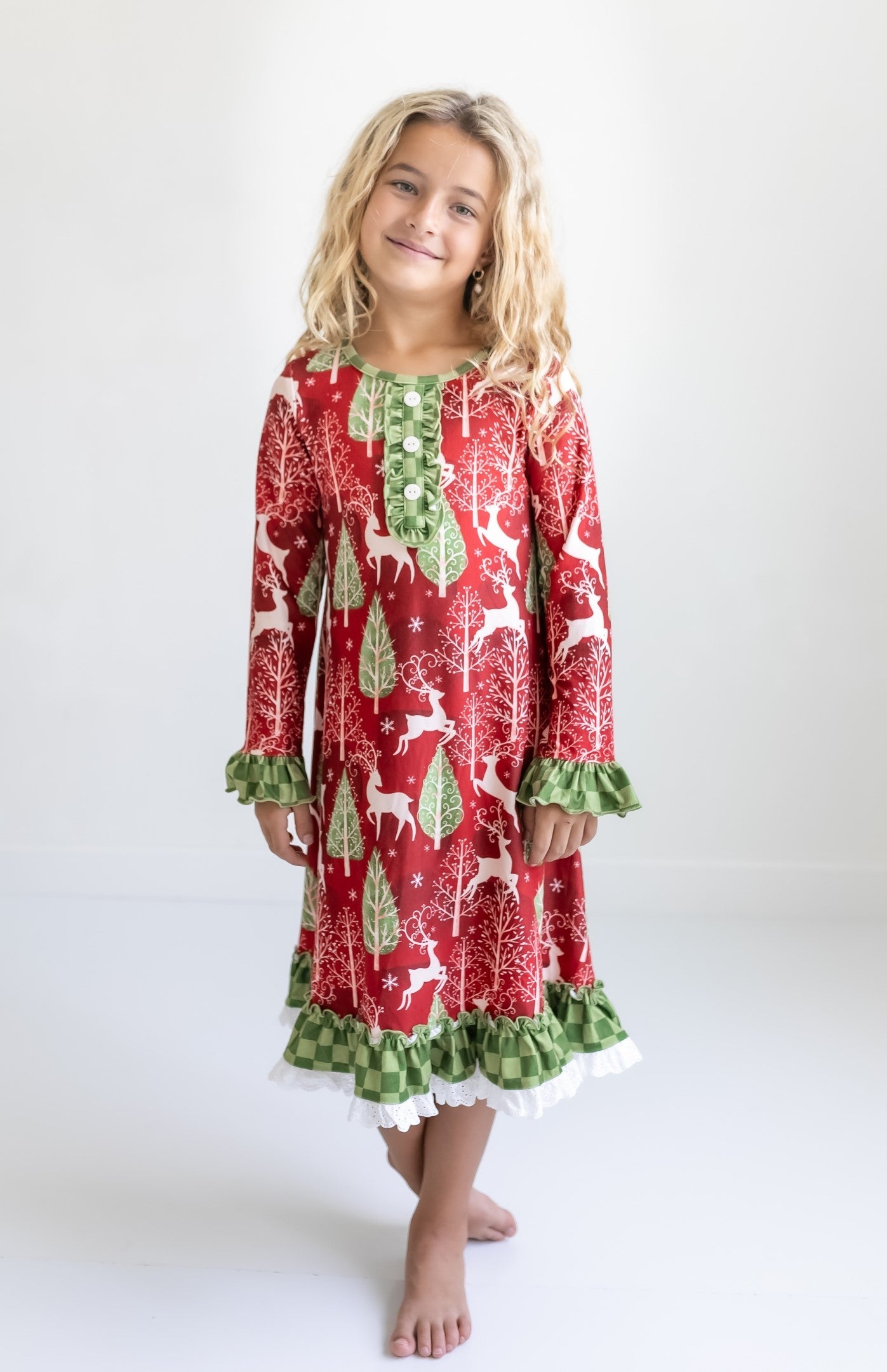 CHRISTMAS DEER LOUNGE PLAY GOWN