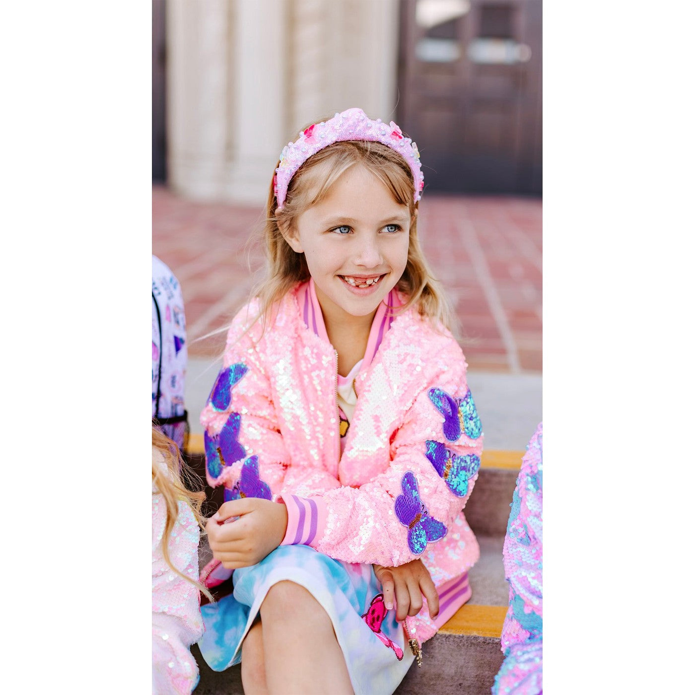 SEQUIN BUTTERFLY BOMBER JACKET