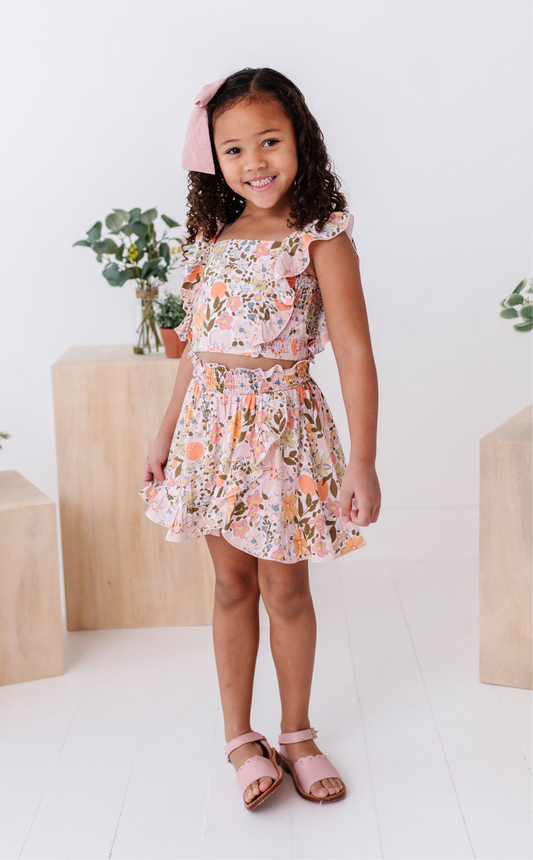 VINTAGE BLOOMS | RUFFLE TANK + SKORT SET