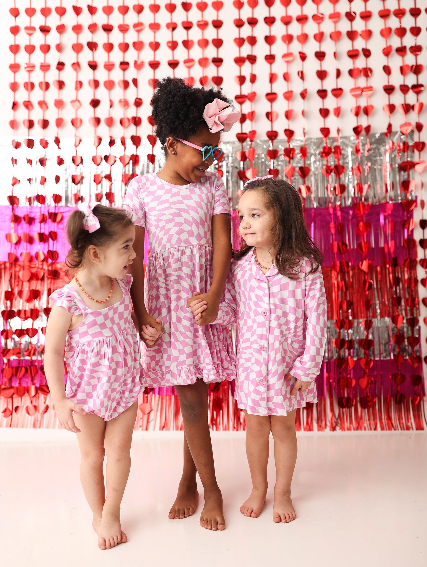 BUBBLEGUM WAVY CHECKERS DREAM BUBBLE ROMPER