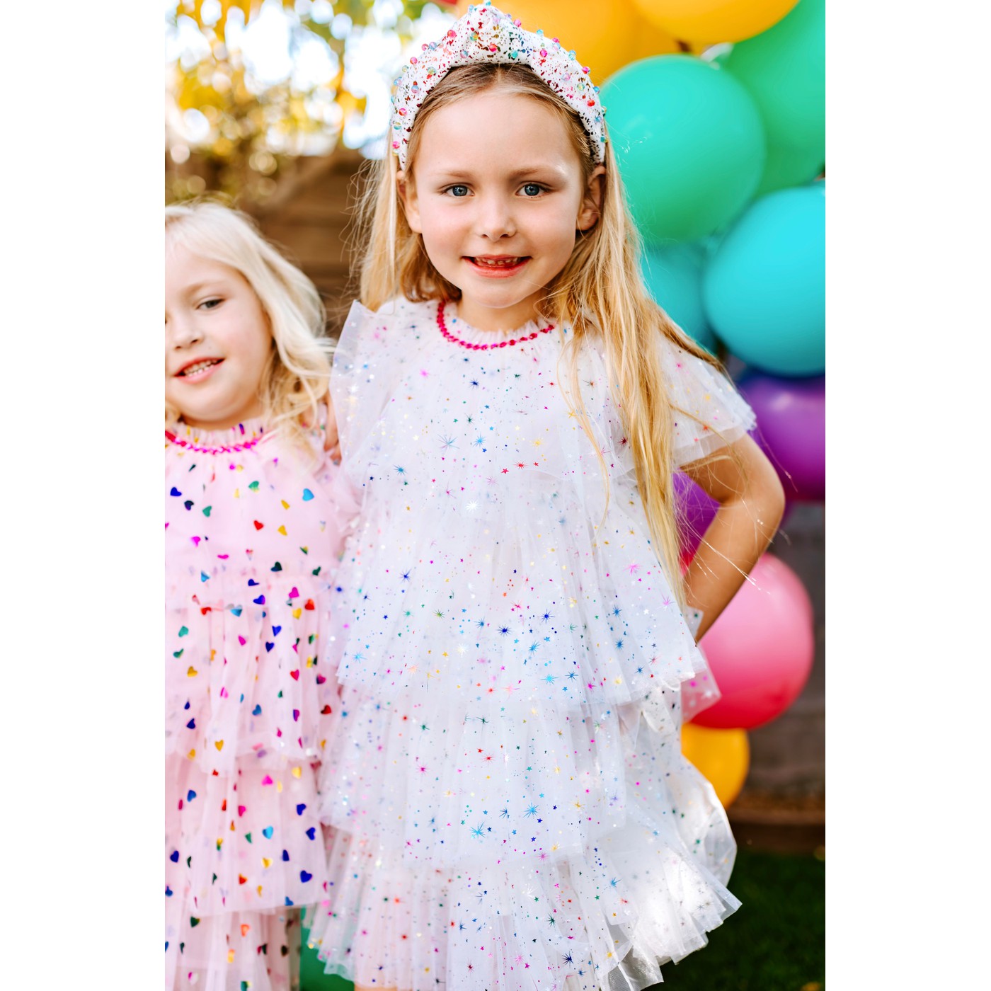 WHITE SPARKLER FOIL CAKE DRESS