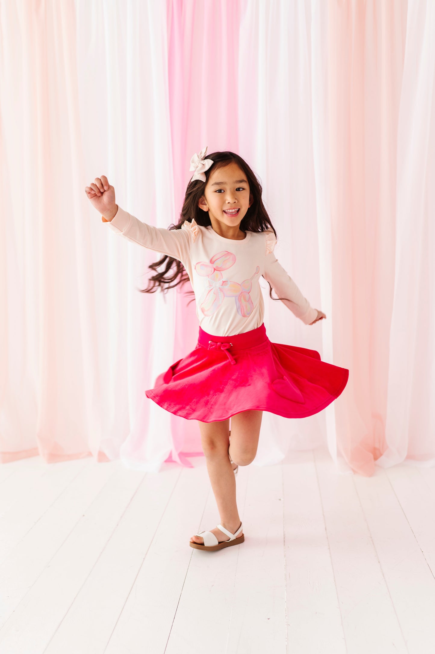 BALLOON DOG PINK RUFFLE TOP