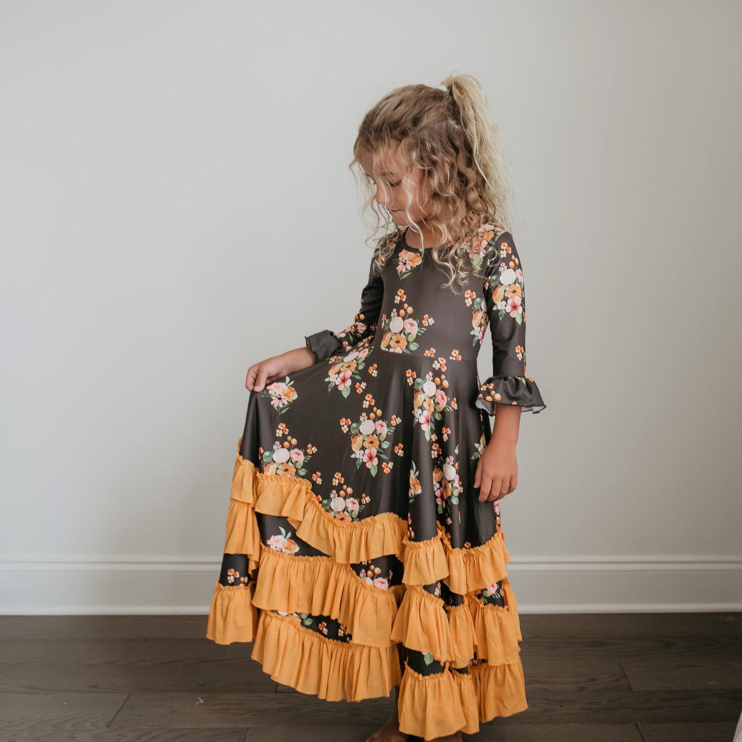 FALL RUFFLE DRESS