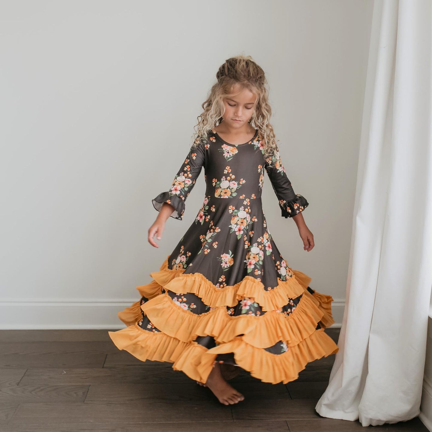 FALL RUFFLE DRESS