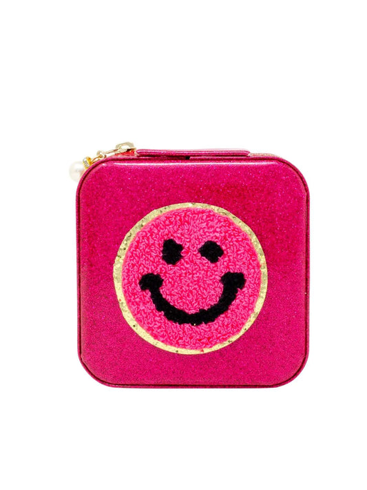 SMILEY SPARKLE JEWELRY BOX-HOT PINK